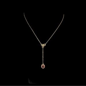 Chic Gold and Pink Drop Necklace